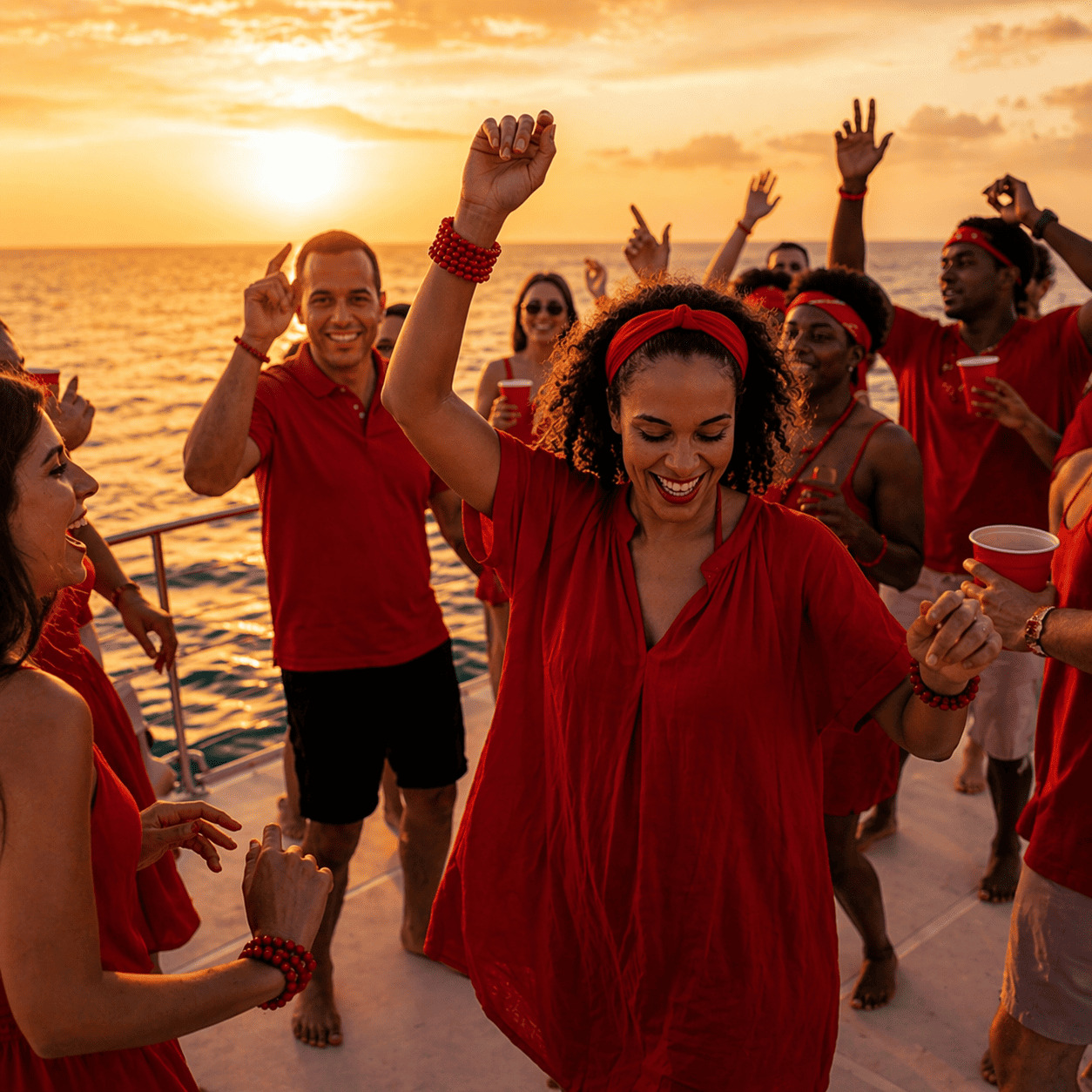 Medium shot friends with delic